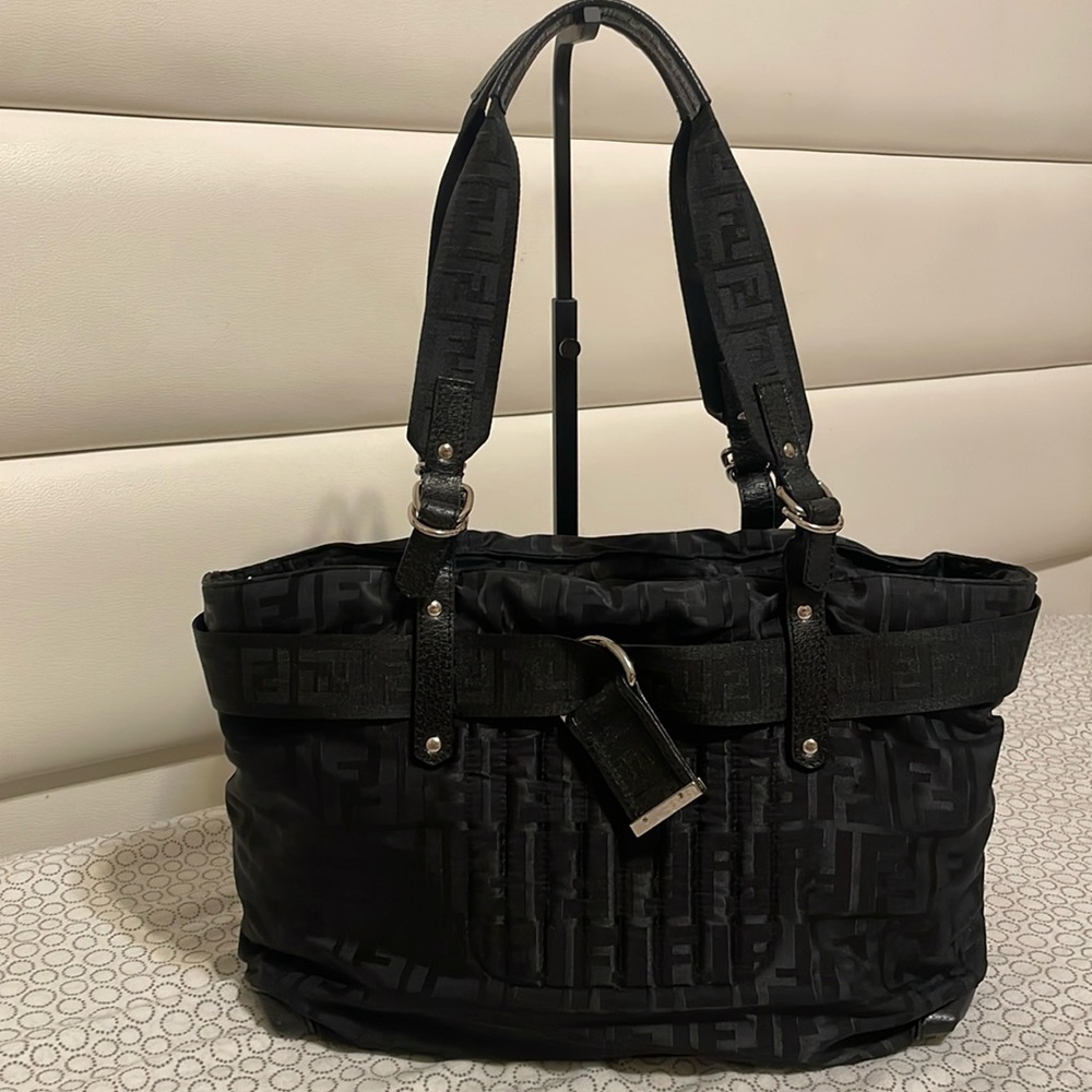 Fendi Black Zucca Tote Bag - Picture 10 of 16